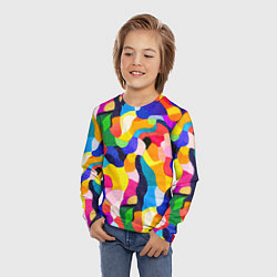Лонгслив детский Лоскутная абстракция, цвет: 3D-принт — фото 2