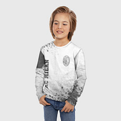 Лонгслив детский AC Milan - white gradient вертикально, цвет: 3D-принт — фото 2
