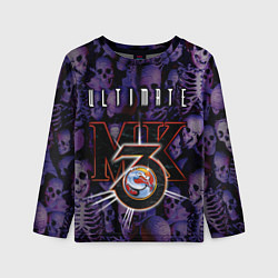 Лонгслив детский Ultimate mortal kombat logo, цвет: 3D-принт