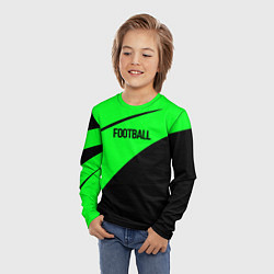 Лонгслив детский Football чёрно-зелёный, цвет: 3D-принт — фото 2