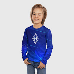 Лонгслив детский The Sims blue poly, цвет: 3D-принт — фото 2