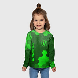 Лонгслив детский Changan - green gradient вертикально, цвет: 3D-принт — фото 2
