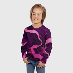 Лонгслив детский Узоры фиолетового и розового цвета, цвет: 3D-принт — фото 2