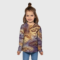 Лонгслив детский Окаменелые динозавры, подарок для палеонтолога, цвет: 3D-принт — фото 2