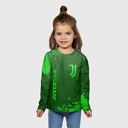 Лонгслив детский Juventus - green gradient вертикально, цвет: 3D-принт — фото 2