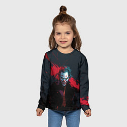 Лонгслив детский Джокер и красная полоса краски, цвет: 3D-принт — фото 2