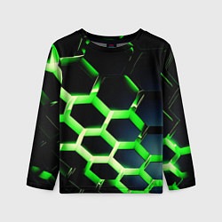 Лонгслив детский Neon Honeycombs, цвет: 3D-принт