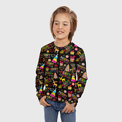 Лонгслив детский Merry Christmas - паттерн, цвет: 3D-принт — фото 2