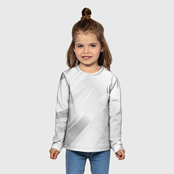 Лонгслив детский Светлый серый полосы с градиентом, цвет: 3D-принт — фото 2