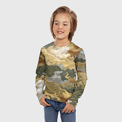 Лонгслив детский Золотистый камуфляж, цвет: 3D-принт — фото 2