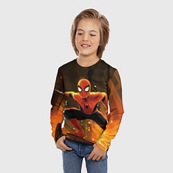 Лонгслив детский Человек-паук пускает паутину, цвет: 3D-принт — фото 2