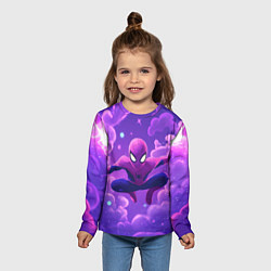 Лонгслив детский Человек-паук на фоне облаков, цвет: 3D-принт — фото 2