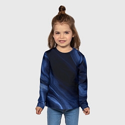 Лонгслив детский Тёмный синий абстракция дымчатый, цвет: 3D-принт — фото 2