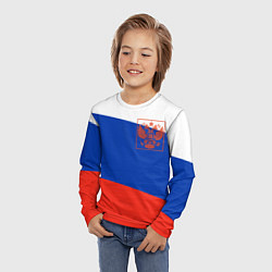 Лонгслив детский Россия флаг с гербом, цвет: 3D-принт — фото 2