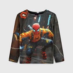 Лонгслив детский Человек паук бежит, цвет: 3D-принт