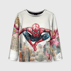 Лонгслив детский Человек паук паркур, цвет: 3D-принт