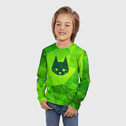 Лонгслив детский Stray green poly, цвет: 3D-принт — фото 2