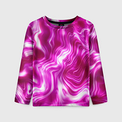 Лонгслив детский Завихрения - оттенки розового и белого, цвет: 3D-принт