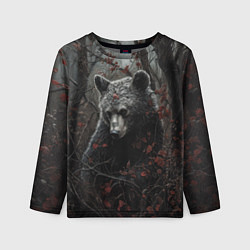 Лонгслив детский Бурый мишка в дремучем лесу, цвет: 3D-принт