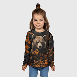 Лонгслив детский Медведь в лесной чаще, цвет: 3D-принт — фото 2