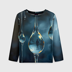 Лонгслив детский Люди в каплях, цвет: 3D-принт