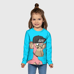 Лонгслив детский NFT pink ape, цвет: 3D-принт — фото 2