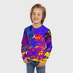 Лонгслив детский NBA краски неон, цвет: 3D-принт — фото 2