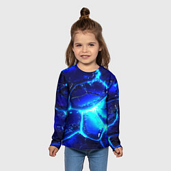 Лонгслив детский Синие плиты лед, цвет: 3D-принт — фото 2