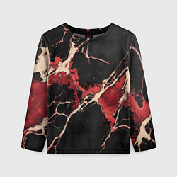 Лонгслив детский Красно-черная потертая текстура, цвет: 3D-принт