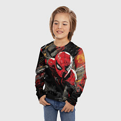 Лонгслив детский Человек-паук и красная краска, цвет: 3D-принт — фото 2