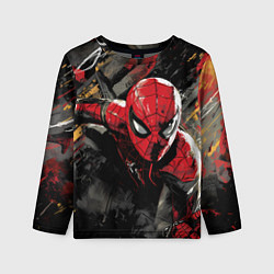 Лонгслив детский Человек-паук и красная краска, цвет: 3D-принт