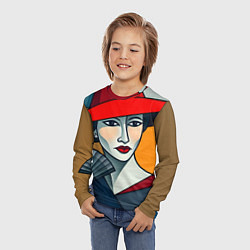 Лонгслив детский Дама с веером, цвет: 3D-принт — фото 2