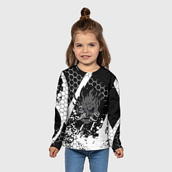 Лонгслив детский Samurai соты краски, цвет: 3D-принт — фото 2