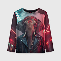 Лонгслив детский Cyberpunk elephant, цвет: 3D-принт