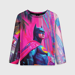 Лонгслив детский Бэтмен в розовом стиле, цвет: 3D-принт