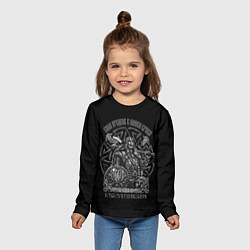 Лонгслив детский Сила предков в нашей крови - воин, цвет: 3D-принт — фото 2