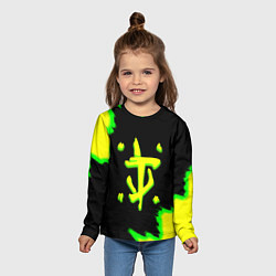 Лонгслив детский Doom огненное лого краски, цвет: 3D-принт — фото 2