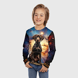 Лонгслив детский Курцхаар и космос, цвет: 3D-принт — фото 2