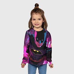 Лонгслив детский Бэтмен в фиолетовом свете, цвет: 3D-принт — фото 2