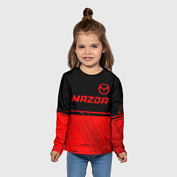 Лонгслив детский Mazda - red gradient посередине, цвет: 3D-принт — фото 2