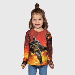 Лонгслив детский Бэтмен застыл в воздухе, цвет: 3D-принт — фото 2