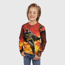 Лонгслив детский Бэтмен застыл в воздухе, цвет: 3D-принт — фото 2