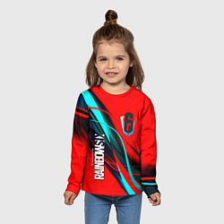 Лонгслив детский Rainbow six геометрия полосы, цвет: 3D-принт — фото 2