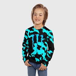 Лонгслив детский Monster energy камуфляж голубой, цвет: 3D-принт — фото 2