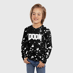 Лонгслив детский Doom белые краски всплеск, цвет: 3D-принт — фото 2