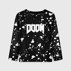 Детский лонгслив Doom белые краски всплеск