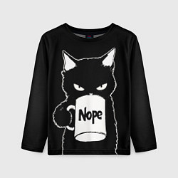 Лонгслив детский Angry black cat nope, цвет: 3D-принт