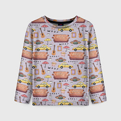 Лонгслив детский Друзья - паттерн, цвет: 3D-принт