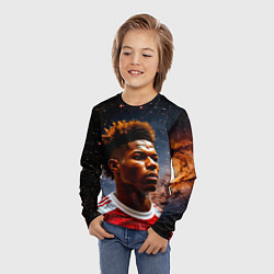 Лонгслив детский Маркус Рашфорд и космос, цвет: 3D-принт — фото 2