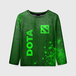 Лонгслив детский Dota - green gradient вертикально, цвет: 3D-принт